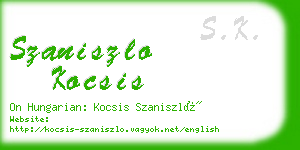 szaniszlo kocsis business card